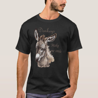 T-shirt Les ânes me font sourire mignon Mince Mince Âne Lo