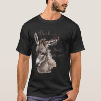 T-shirt Les ânes me font sourire mignon Mince Mince Âne Lo