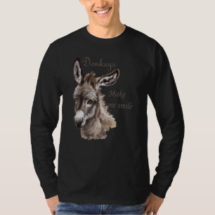 T-shirt Les ânes me font sourire mignon Mince Mince Âne Lo