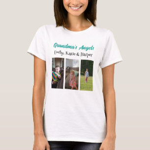 T-shirt Les anges de grand-mère Photo et noms personnali