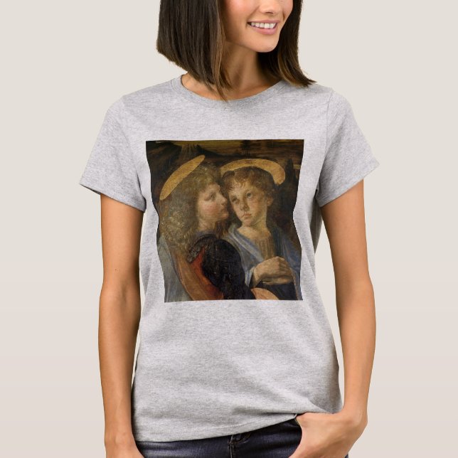 T-shirt Les Anges du Baptême du Christ de Léonard de Vinci (Devant)