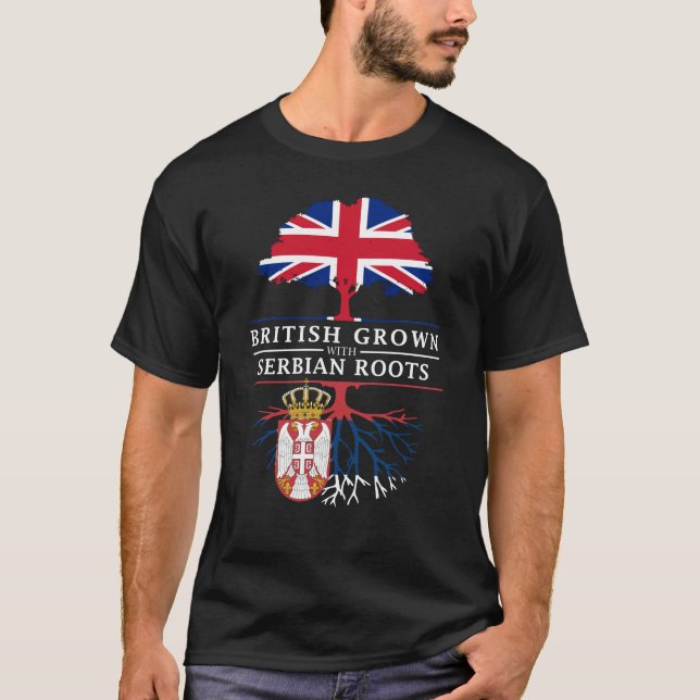 T-shirt Les Anglais développés avec la conception serbe   (Devant)