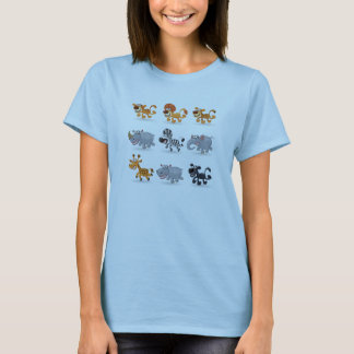 T-shirt Les animaux de bande dessinée ont placé 1