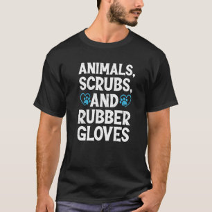 T-shirt Les Animaux Écrasent Gants En Caoutchouc Et Le Caf