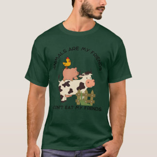 T-shirt Les animaux sont mes amis Je ne mange pas mes amis
