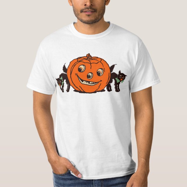 T-shirt les années 1940 Halloween Jack O'Lantern avec la (Devant)