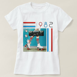 T-shirt les années 1980 rétro conception de patins de
