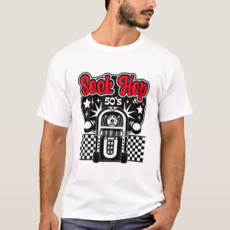 T-shirt Les années 50 Sock Hop Pour Femmes Hommes Greaser
