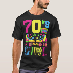T-shirt les années 70 Fille 1970S Fashion Theme Party tenu