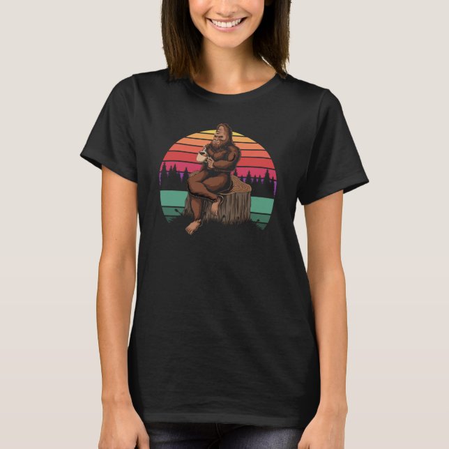 T-shirt les années 70 Retro Bigfoot & Café (Devant)