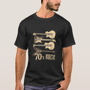 T-shirt les années 70 Rock Band Guitar Cassette Bande 1970