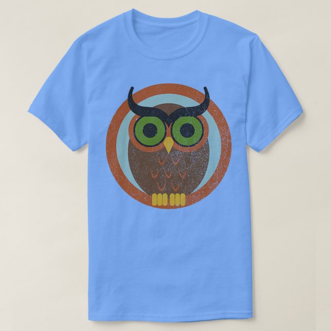 T-shirt les années 70 Style Owl défraîchi Baseball (Design devant)