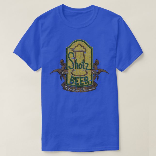 T-shirt les années 70 Tv Shotz Beer Milwaukee 1849 (Design devant)