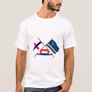 T-shirt Les Antilles néerlandaises et drapeaux croisés p
