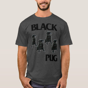 T-shirt Les Arts de Funny Black Pugs