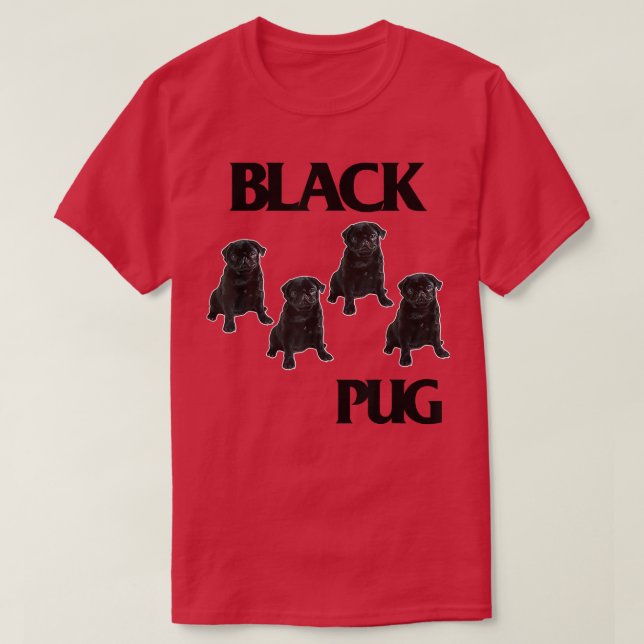 T-shirt Les Arts de Funny Black Pugs (Design devant)