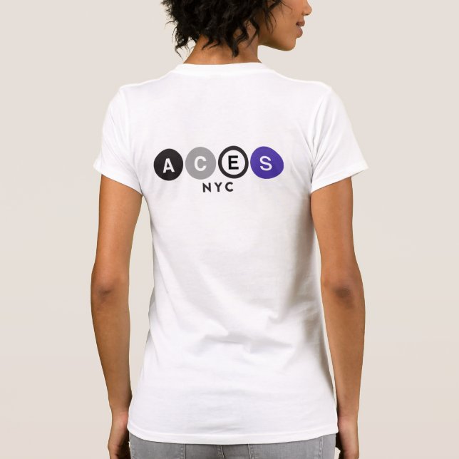 T-shirt Les as NYC soutiennent l'avant de Scape de ville (Dos)