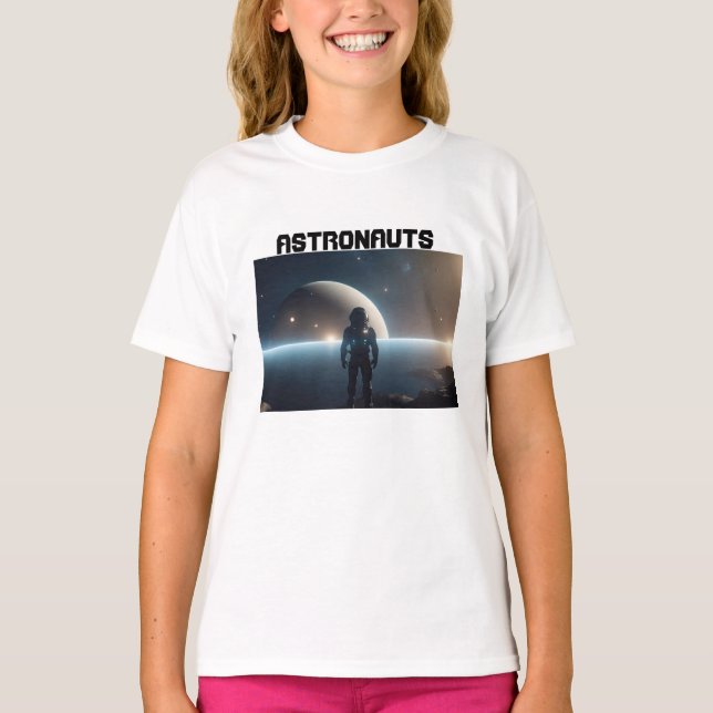 T-shirt Les astronautes flottant dans l'univers (Devant)