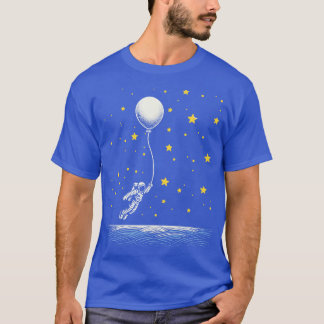 T-shirt Les astronautes volent avec des ballons