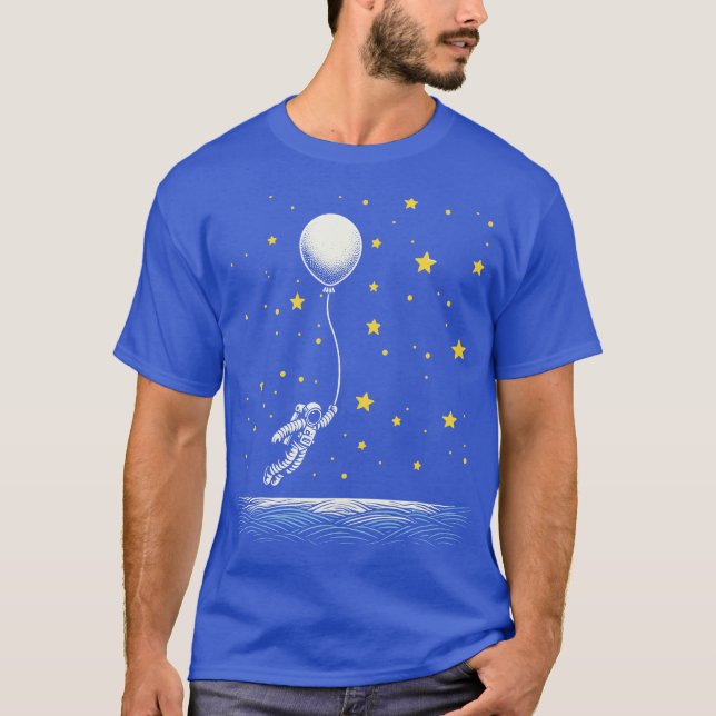 T-shirt Les astronautes volent avec des ballons (Devant)