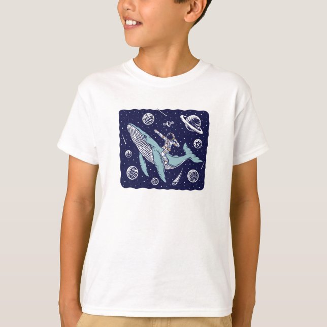 T-shirt Les astronautes volent dans l'espace (Devant)