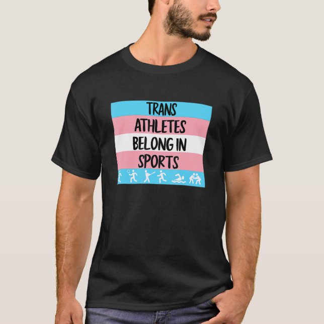 T-shirt Les Athlètes Trans Appartiennent Au Sport Transgen (Devant)