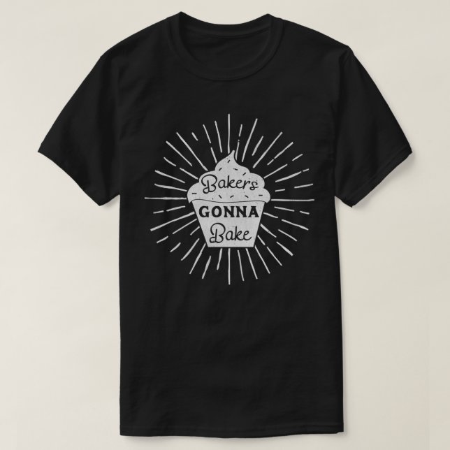 T-shirt Les Bakers Rétro Vont Bake Cupcake Baking (Design devant)