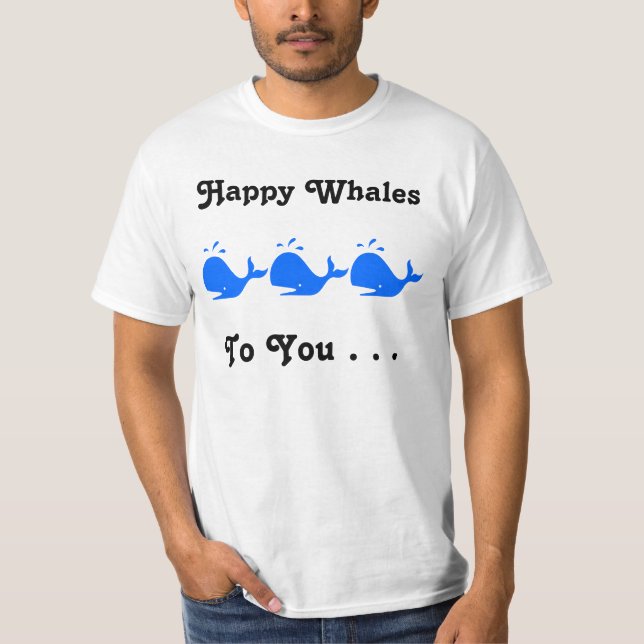 T-shirt Les baleines heureuses à vous piquent (Devant)