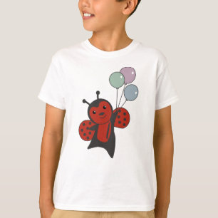 T-shirt Les Ballons De Ladybug Flies De Mignons Animaux Po
