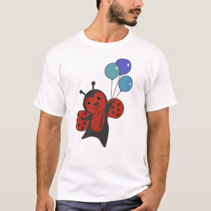 T-shirt Les Ballons De Ladybug Flies De Mignons Animaux Po