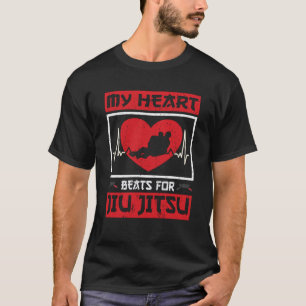 T-shirt Les battements de coeur pour jiu jitsu pour jujuts