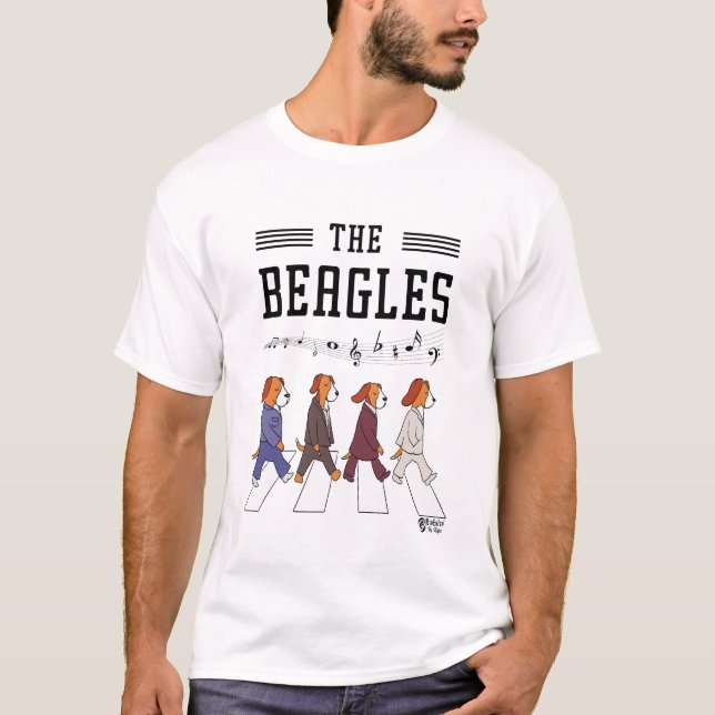 T-shirt Les Beagles Hommes Blancs (Devant)