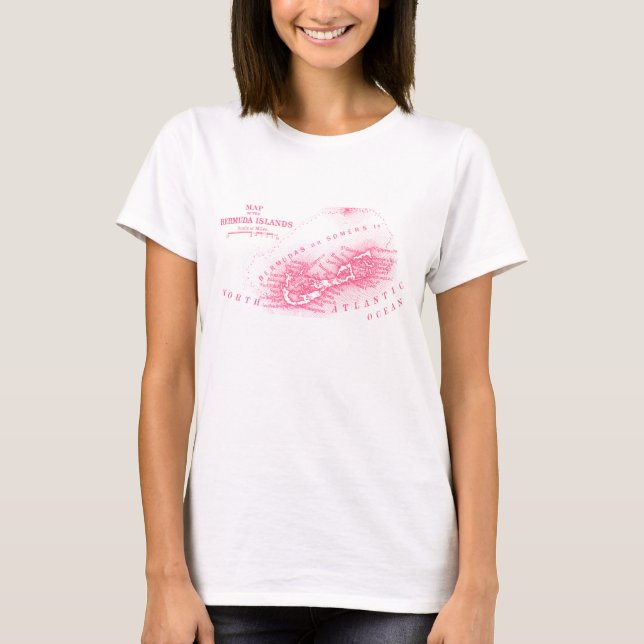 T-shirt Les Bermudes vintages, roses (Devant)