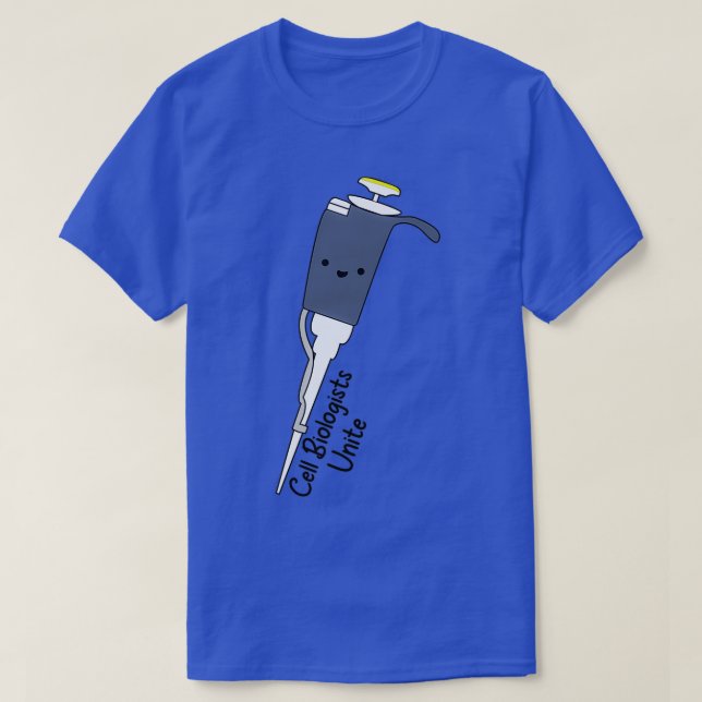 T-shirt Les biologistes cellulaires unissent la pipette (Design devant)