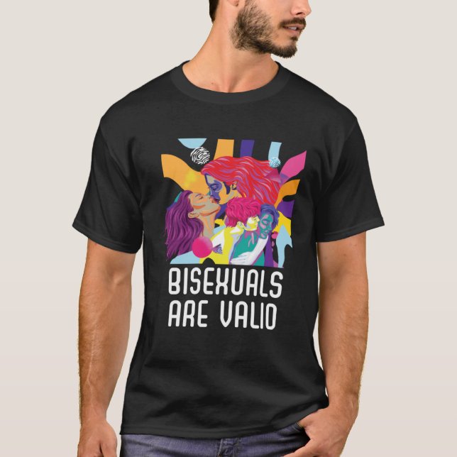 T-shirt Les bisexuels sont valides Rainbow Pride Bisexuali (Devant)