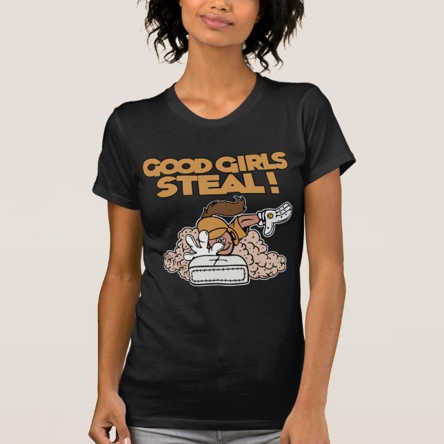 T-shirt Les bonnes filles volent, or (Devant)