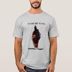 T-shirt Les boursouflures noires de coeur, doigts