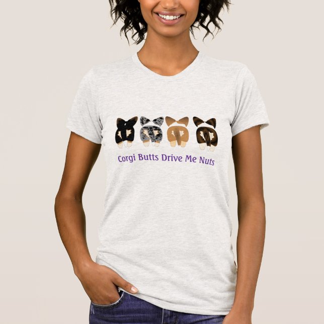T-shirt Les boutons Corgi me donnent des boutons (Devant)