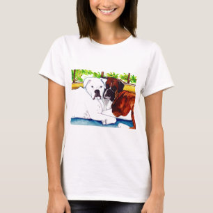 T-shirt Les boxeurs adulent et blanc