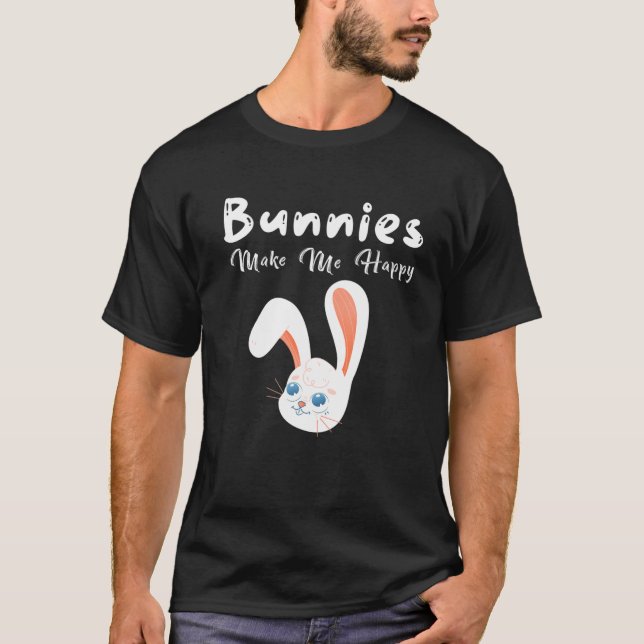 T-shirt LES BUNNIES ME RENDENT HEUREUX Enfant Fille Enfant (Devant)