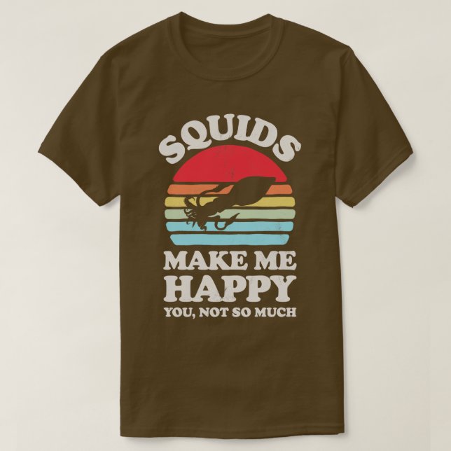 T-shirt Les calamars me rendent heureux Sunset Retro pour  (Design devant)