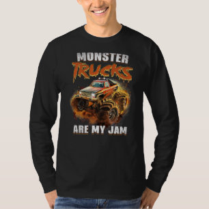 T-shirt Les Camions Monster Sont Mes Jam Toddler Garçons E