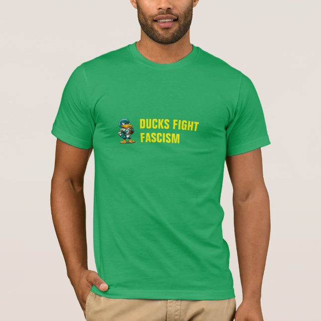 T-SHIRT LES CANARDS LUTTENT CONTRE LE FASCISME (Devant)