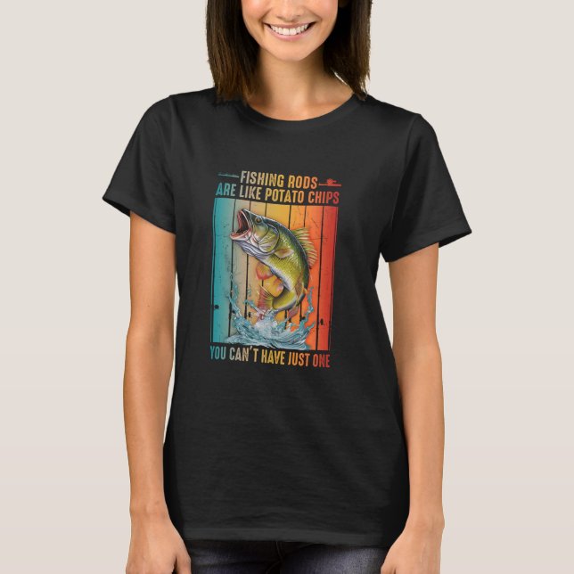 T-shirt Les Cannes à Pêche Sont Comme Des Chips On Ne Peut (Devant)