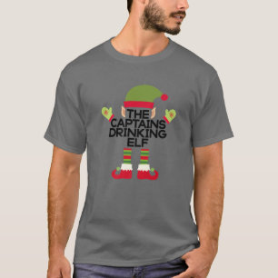 T-shirt Les capitaines boivent Elf drôle rhum de Noël