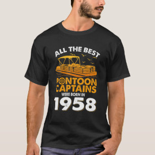 T-shirt Les Capitaines Pontoon Sont Nés En 1958 Vintage 6