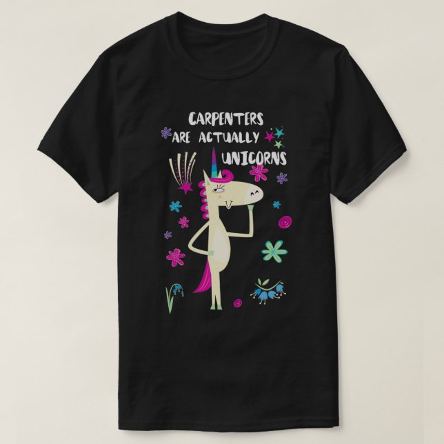 T-shirt Les Carpenters Sont En Fait Des Unicornes (Design devant)