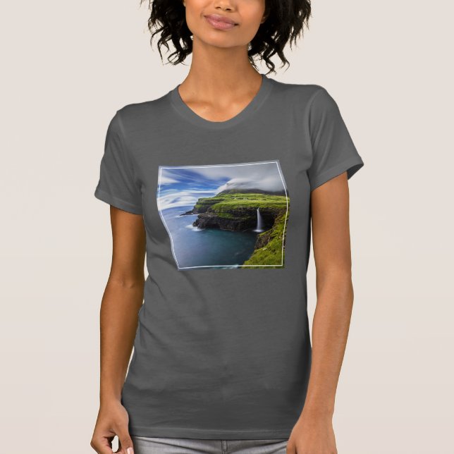 T-shirt Les cascades | Îles Féroé, Danemark (Devant)