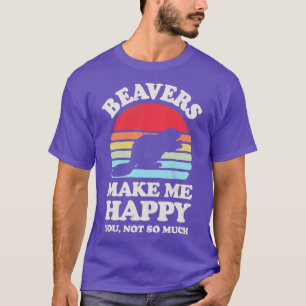 T-shirt Les castors me rendent heureux Sunset Retro pour h