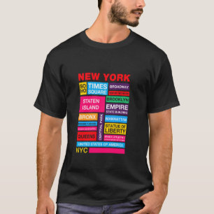 T-shirt Les célèbres monuments colorés de New York, voici 